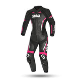 SHUA INFINITY 2 PC Moto Senhora Fatos Fúcsia Preta - imagem frontal do terno